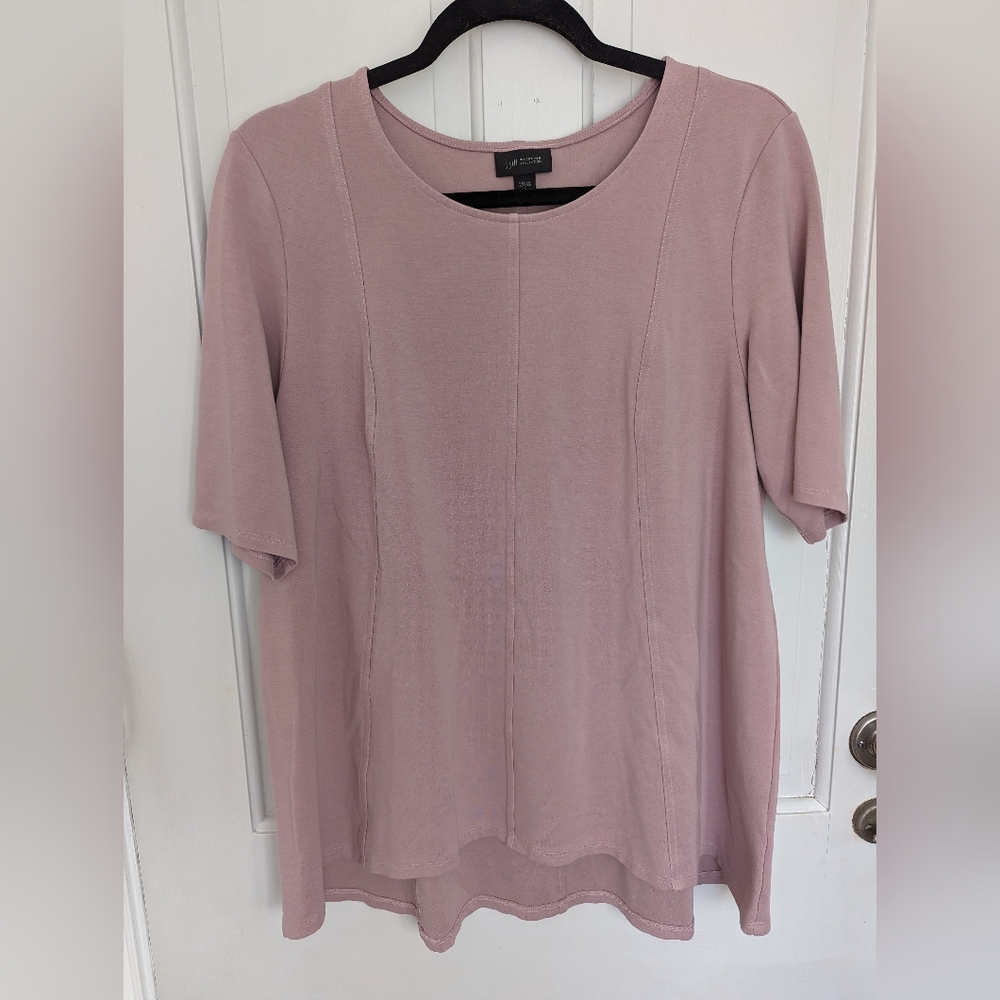 $10 SALE J Jill Wearever Short sleeve shirt pink mauve size large